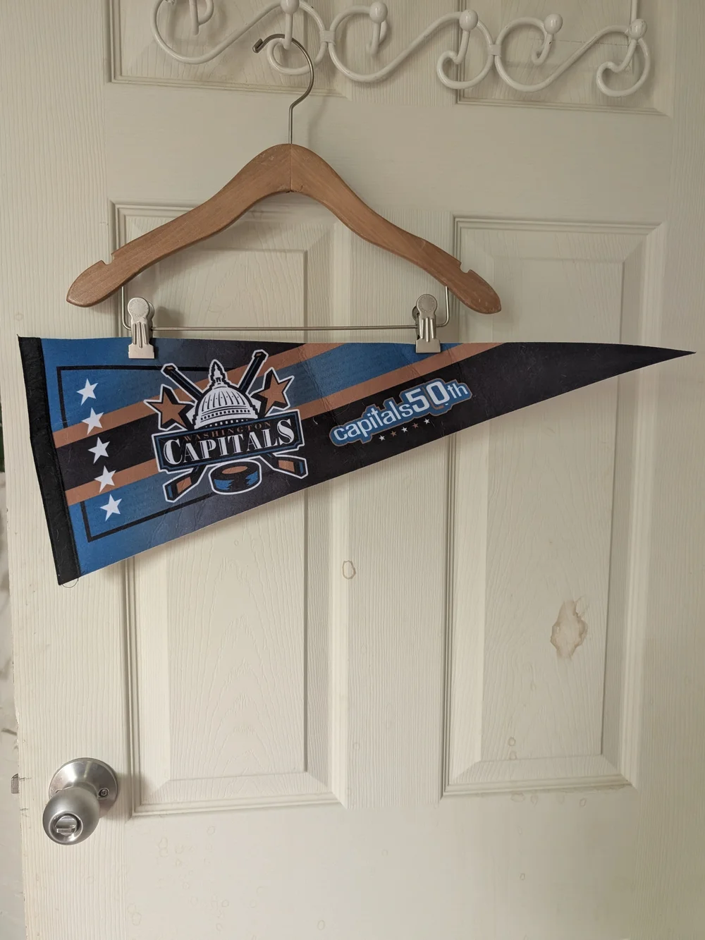 Washington Capitals 50th Anniversary Blue Black Pennant Banner NHL Hockey